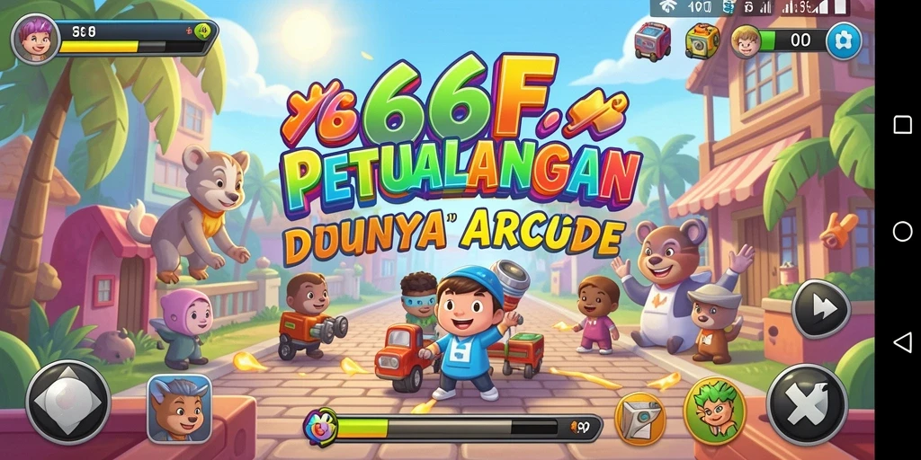 Screenshot 666F menunjukkan momen mendebarkan dalam gameplay arcade.
