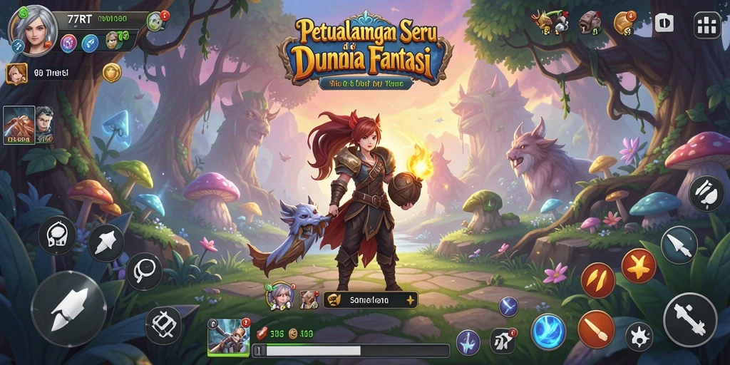 Tangkapan layar gameplay 77RT yang menampilkan aksi petualangan mendebarkan.