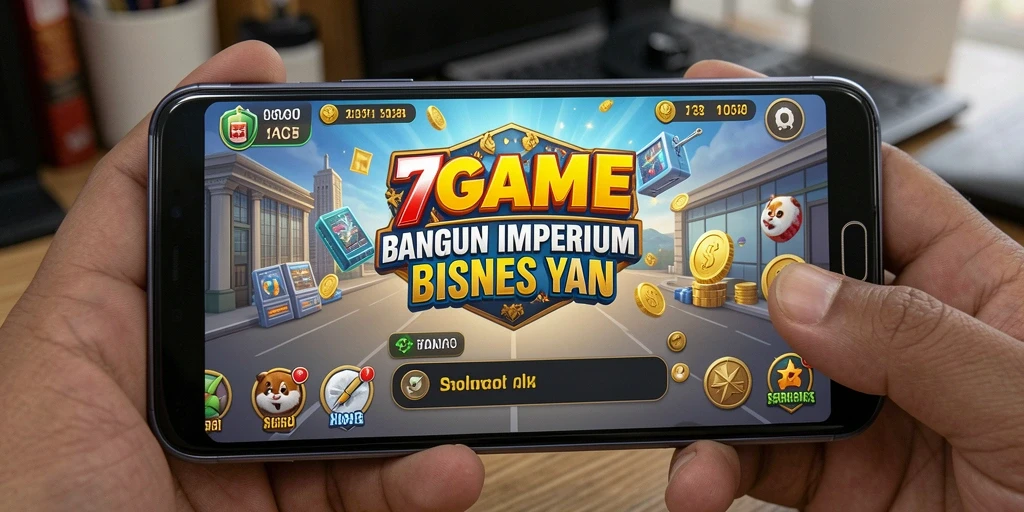 Screenshot gameplay Tycoon yang menunjukkan pembangunan bisnis.