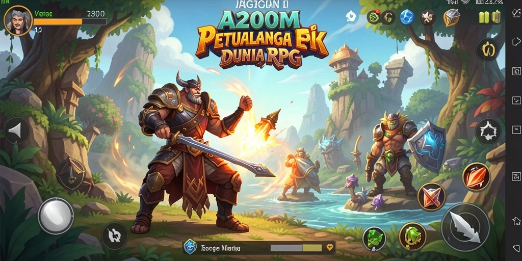 Tampilan gameplay A200M yang menarik dalam dunia RPG.