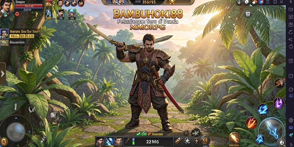 Tangkapan layar BAMBUHOKI88 menunjukkan aksi mendebarkan dalam petualangan MMORPG.
