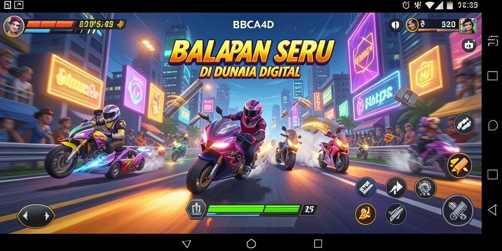 Gameplay seru BBCA4D, balapan mendebarkan di lintasan yang menantang.