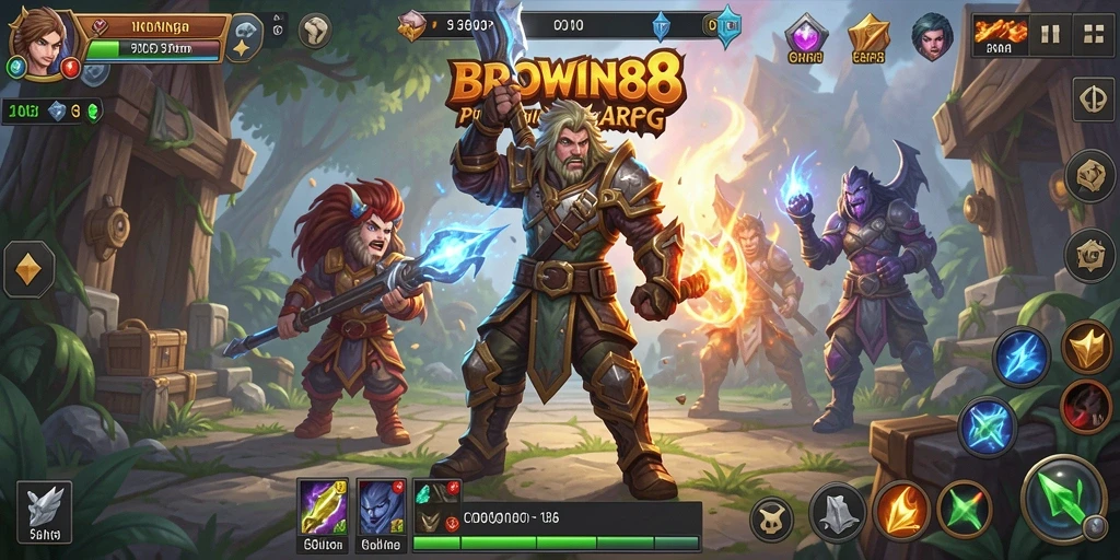 Tampilan gameplay seru dalam BROWIN88 yang menampilkan aksi pertarungan.