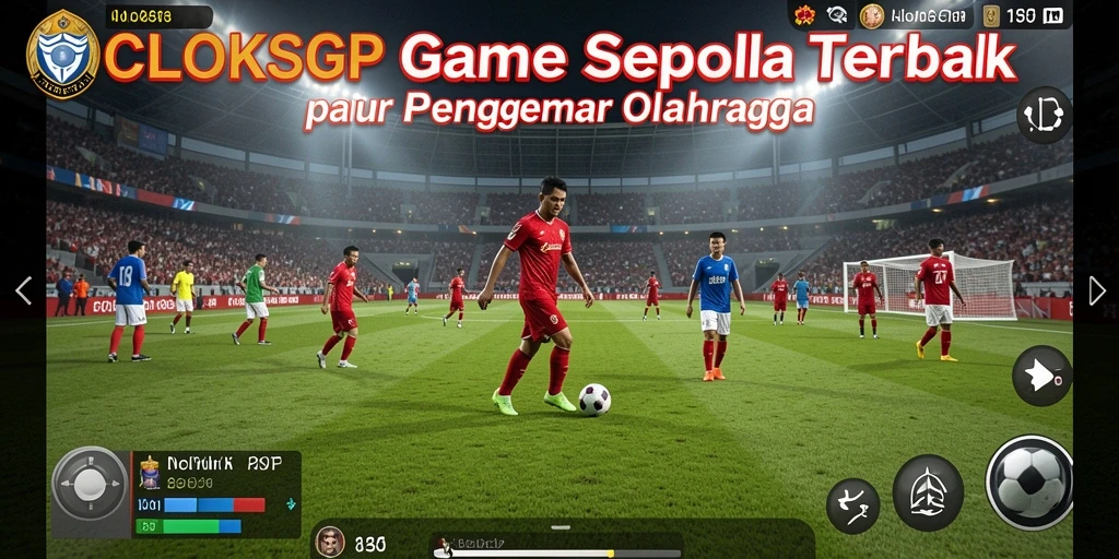 Tampilan gameplay COLOKSGP dengan aksi spektakuler di lapangan sepak bola.