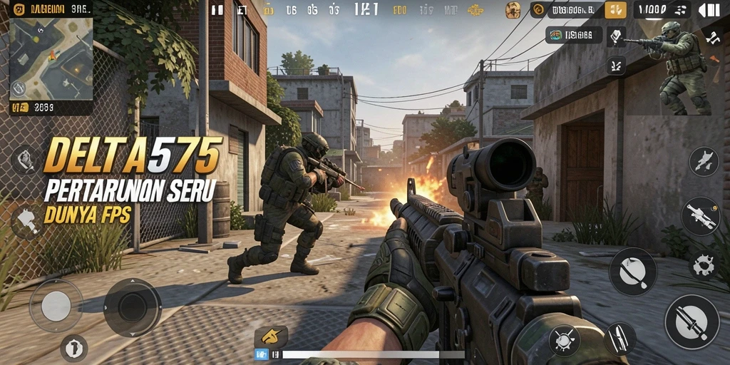 Tampilan gameplay mendebarkan di <strong>DELTA575</strong> dengan aksi pertarungan yang intens.