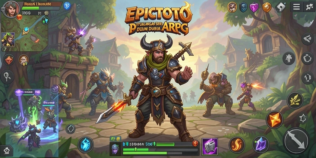 Screenshot gameplay EPICTOTO menampilkan aksi pertarungan yang seru dan grafis menawan.