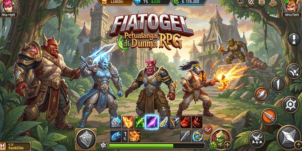 Menampilkan aksi seru dalam gameplay RPG FIATOGEL.