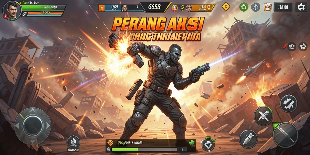 Tampilan gameplay G668 menampilkan aksi mendebarkan di medan perang.