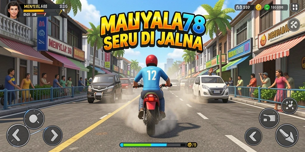 Screenshot MENYALA78 menunjukkan balapan mendebarkan dengan grafik yang menarik.