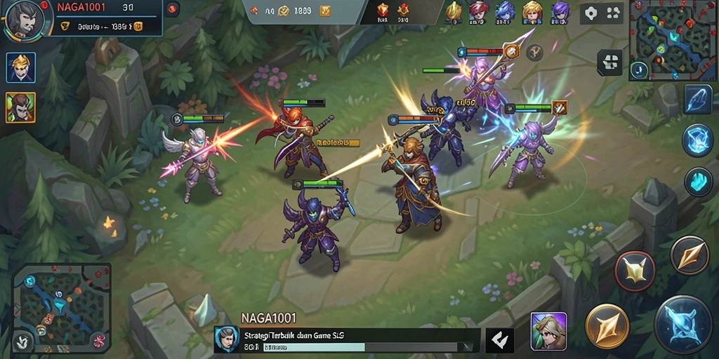 Screenshot gameplay menampilkan kekuatan strategi di NAGA1001.