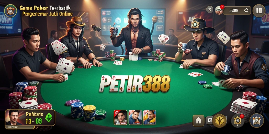Screenshot PETIR388 menampilkan momen seru saat bermain Poker.