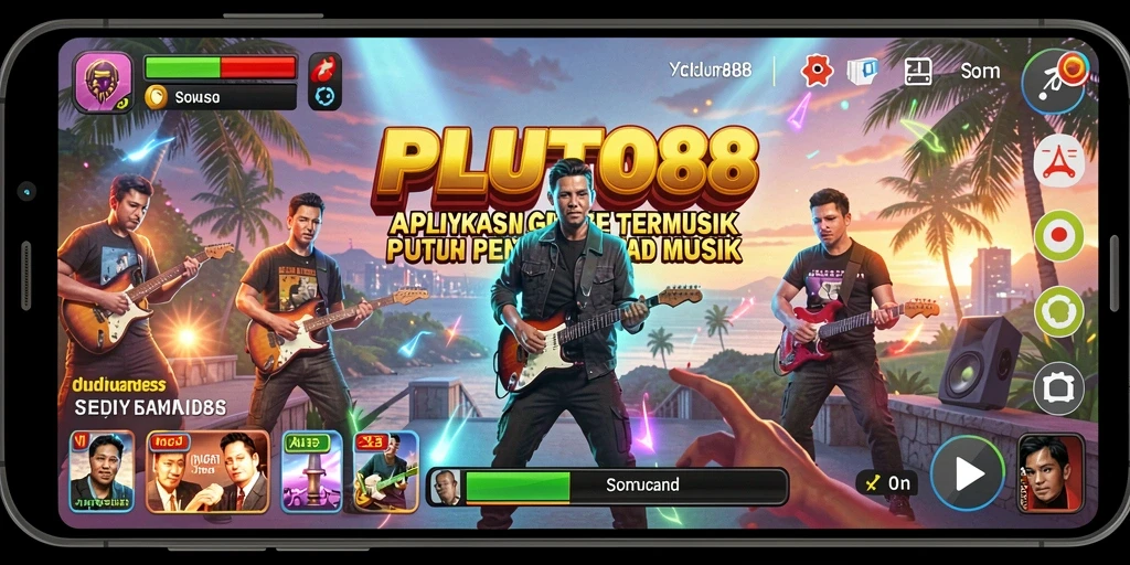 Tampilan interaktif dari gameplay PLUTO88 yang penuh warna.