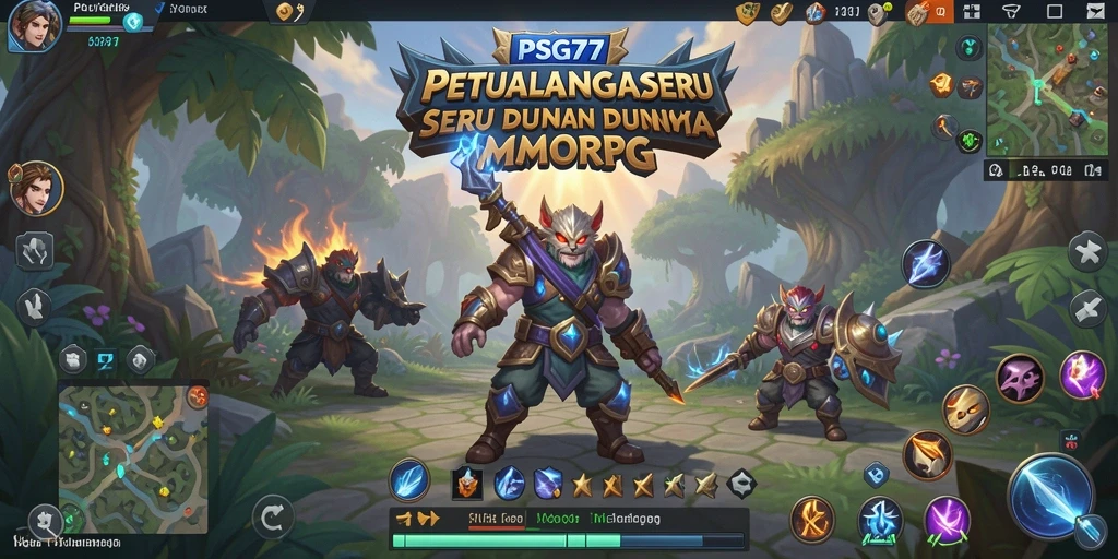 Screenshot menunjukkan pemain terlibat dalam pertempuran seru di dunia MMORPG.