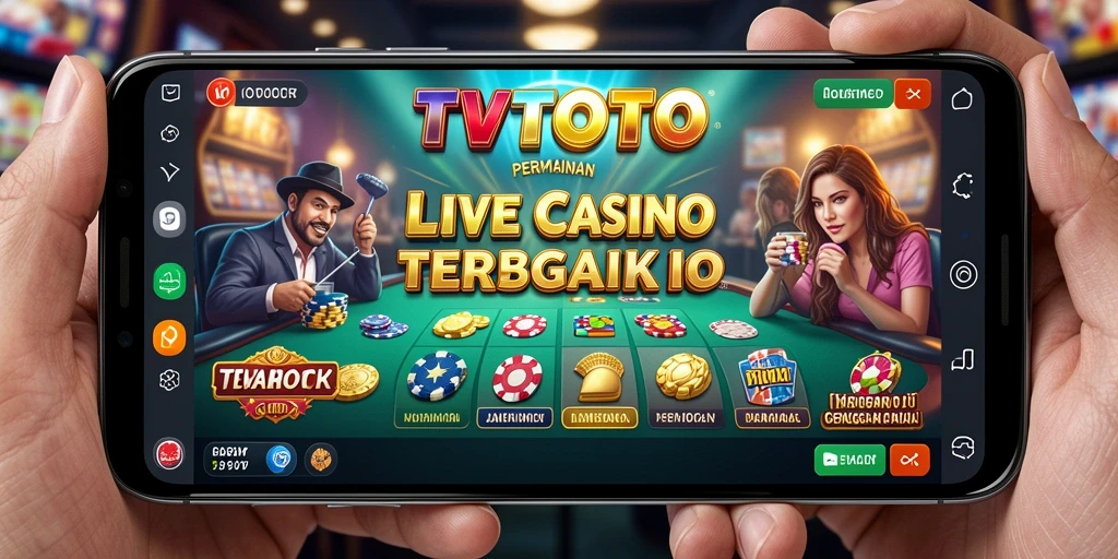 Screenshot gameplay TVTOTO yang menampilkan dealer langsung dalam aksi.